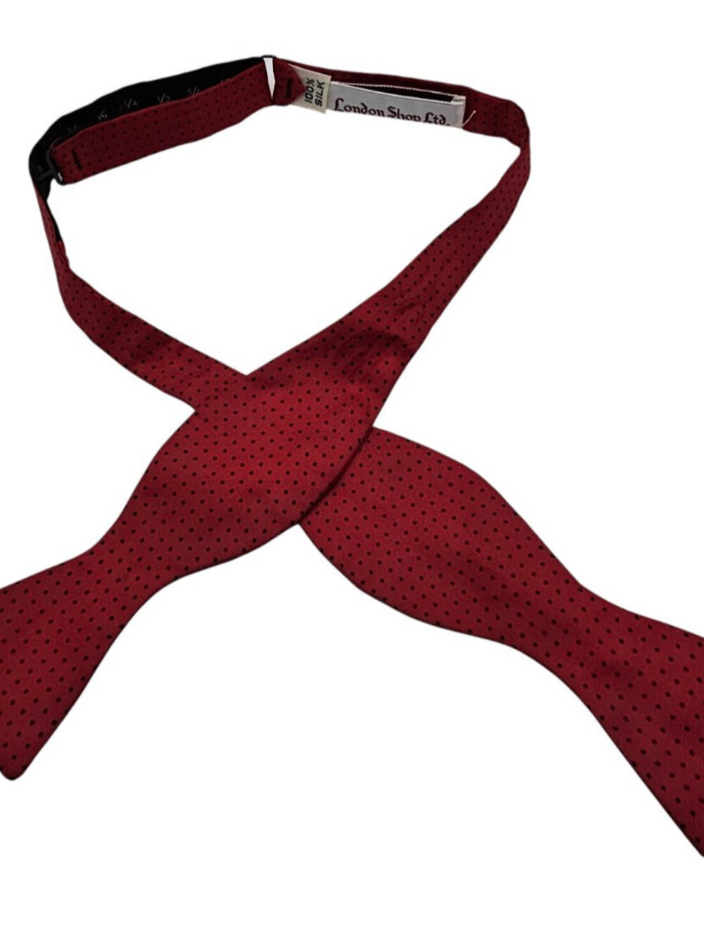London Shop Ltd Mens 100% Silk Bow Tie Bowtie Adjustable Self Tie Red